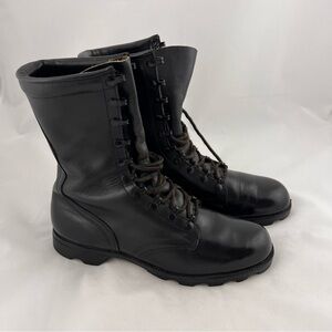 RO Men's Black Leather Lace-Up combat Boots size 10R